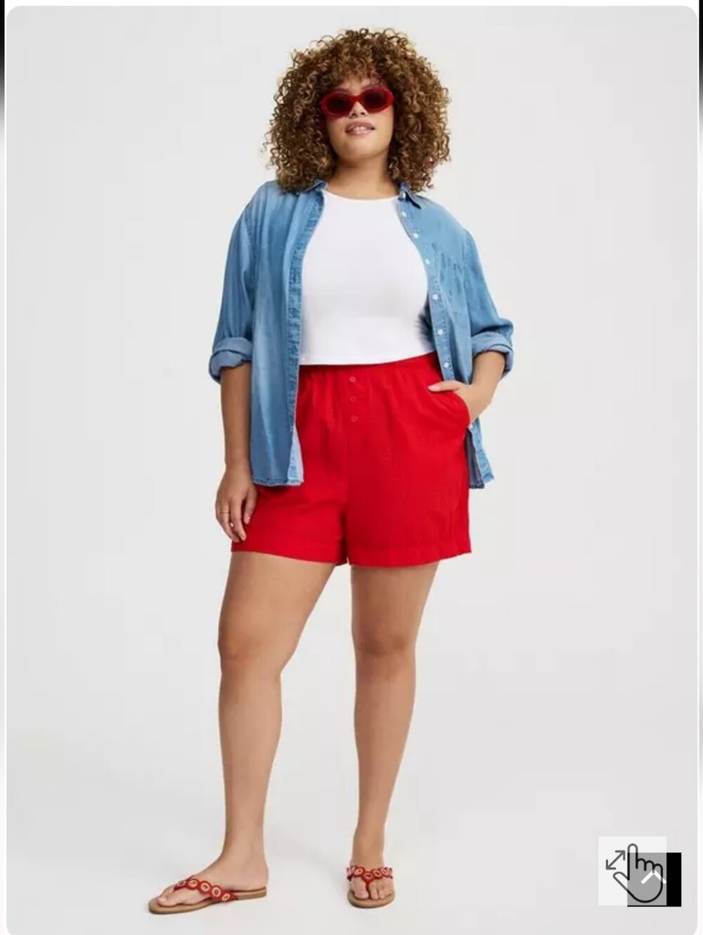Red High-Waist Women’s Shorts